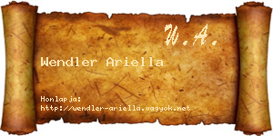 Wendler Ariella névjegykártya